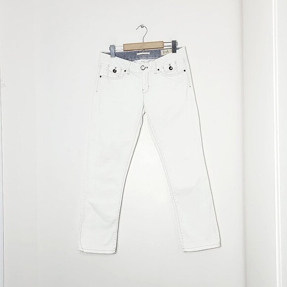 Gap Jeans Women's White Cotton Blend Low Rise Cropped Slim Fit Jeans Size 6 - Picture 1 of 14